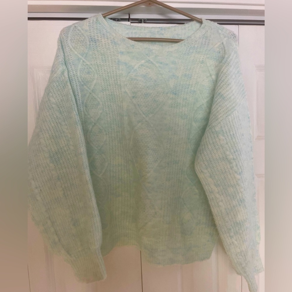 Pretty bright greens and blues sweater